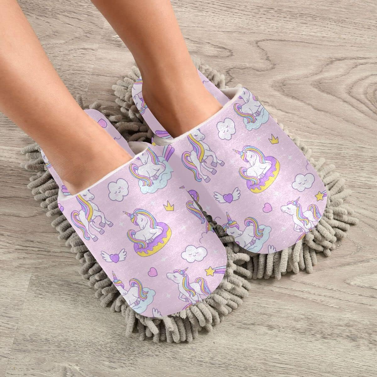 Eco-Friendly Unicorn Mop Slippers for Clean Living