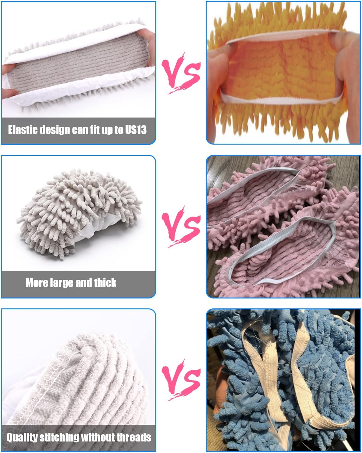 8-Piece Mop Slippers Premium Microfiber Reusable Machine Washable