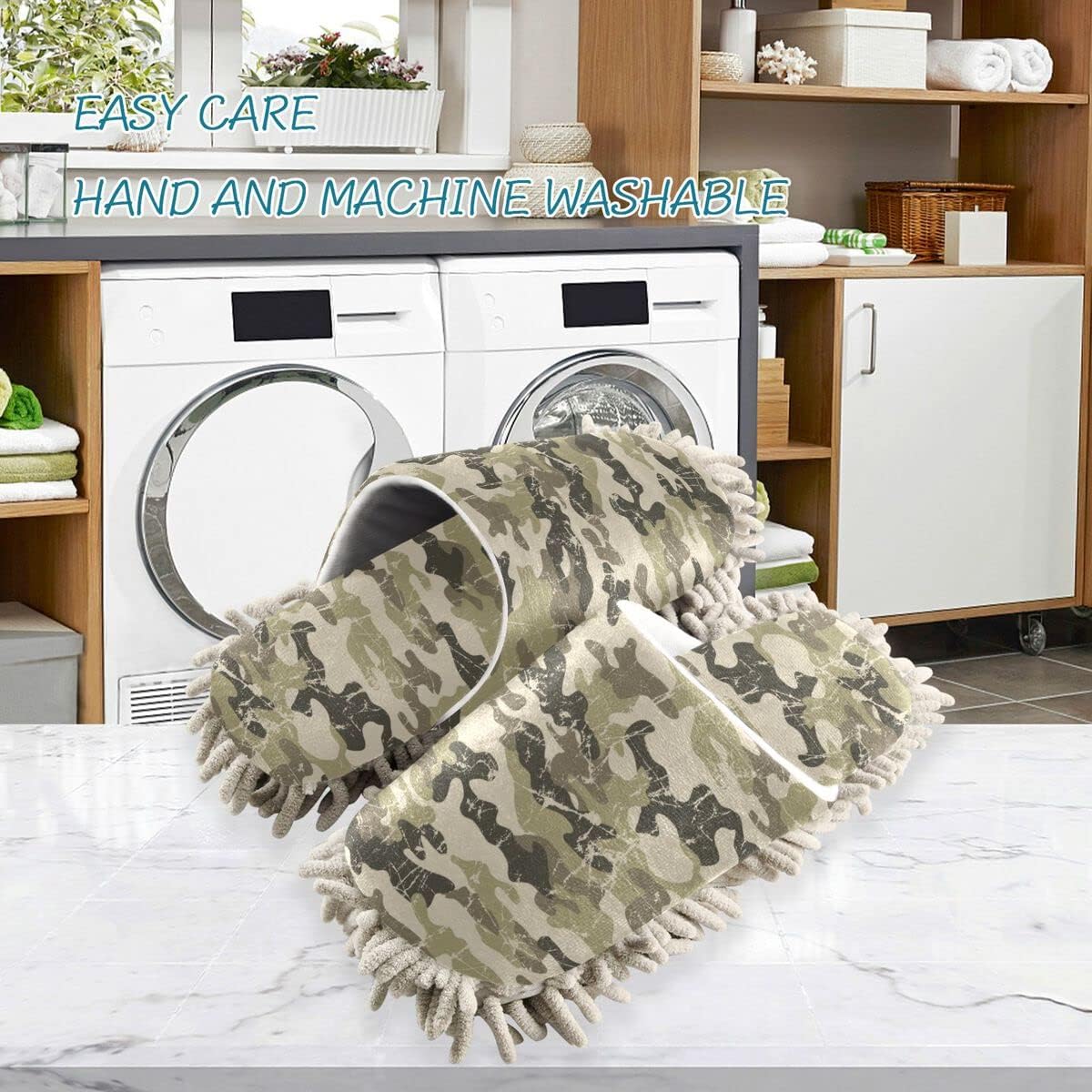 Camouflage Mop Slippers for Easy Cleaning