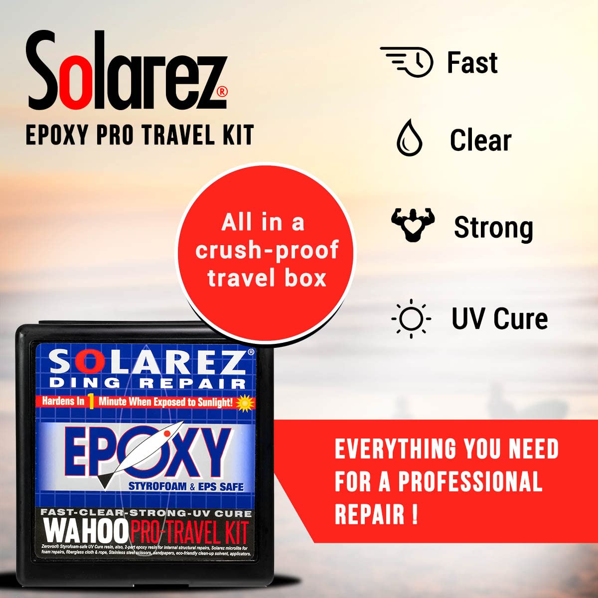 SOLAREZ UV-Cure Epoxy Travel Kit - Fast Outdoor Repair in Sunlight