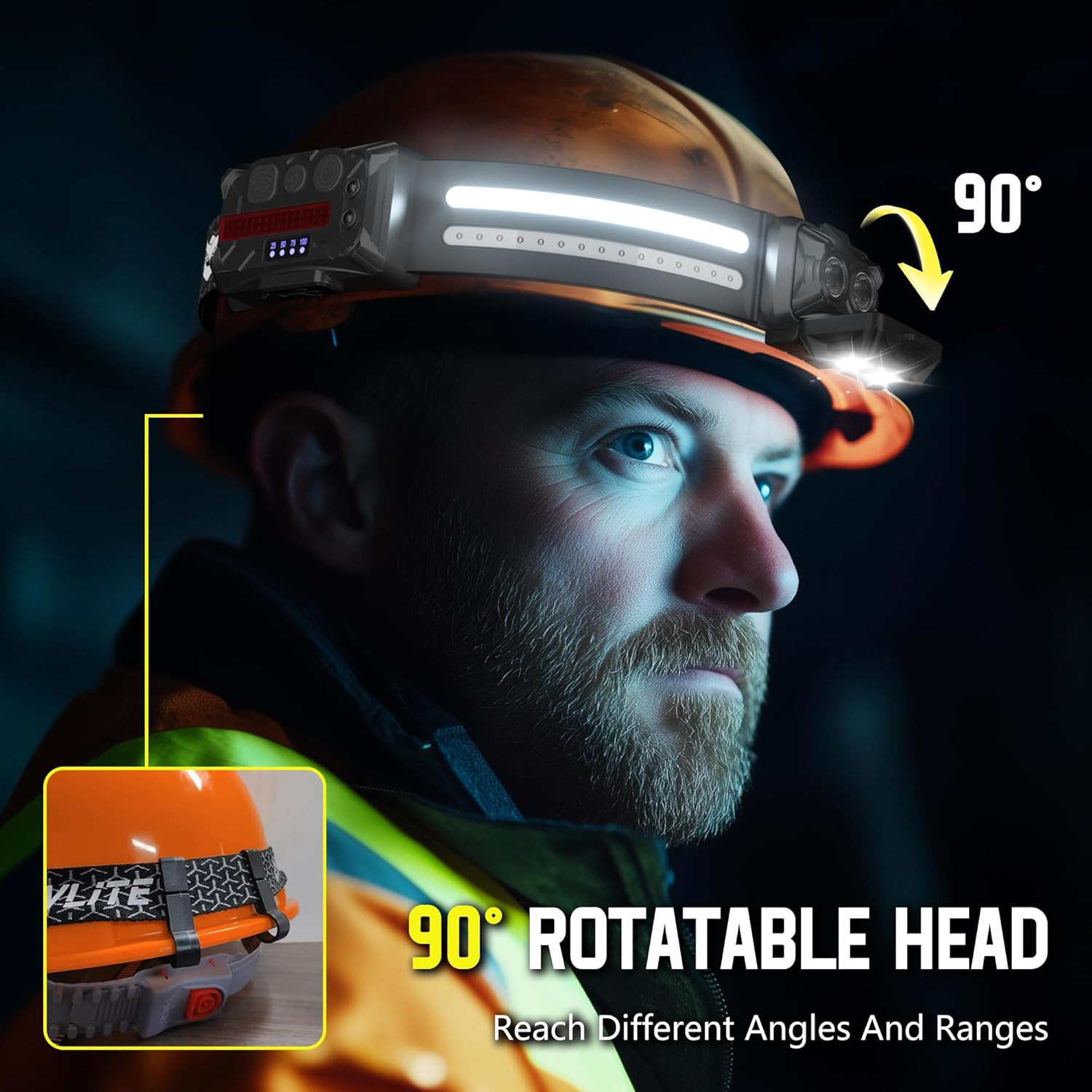 EGUKUFlashlight Headlamp Rechargeable 2Pack