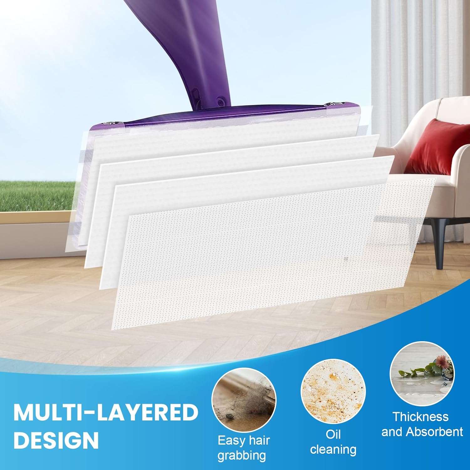 36-Pack Disposable Mop Pad Refills for Swiffer Wet Jet Spray Mop