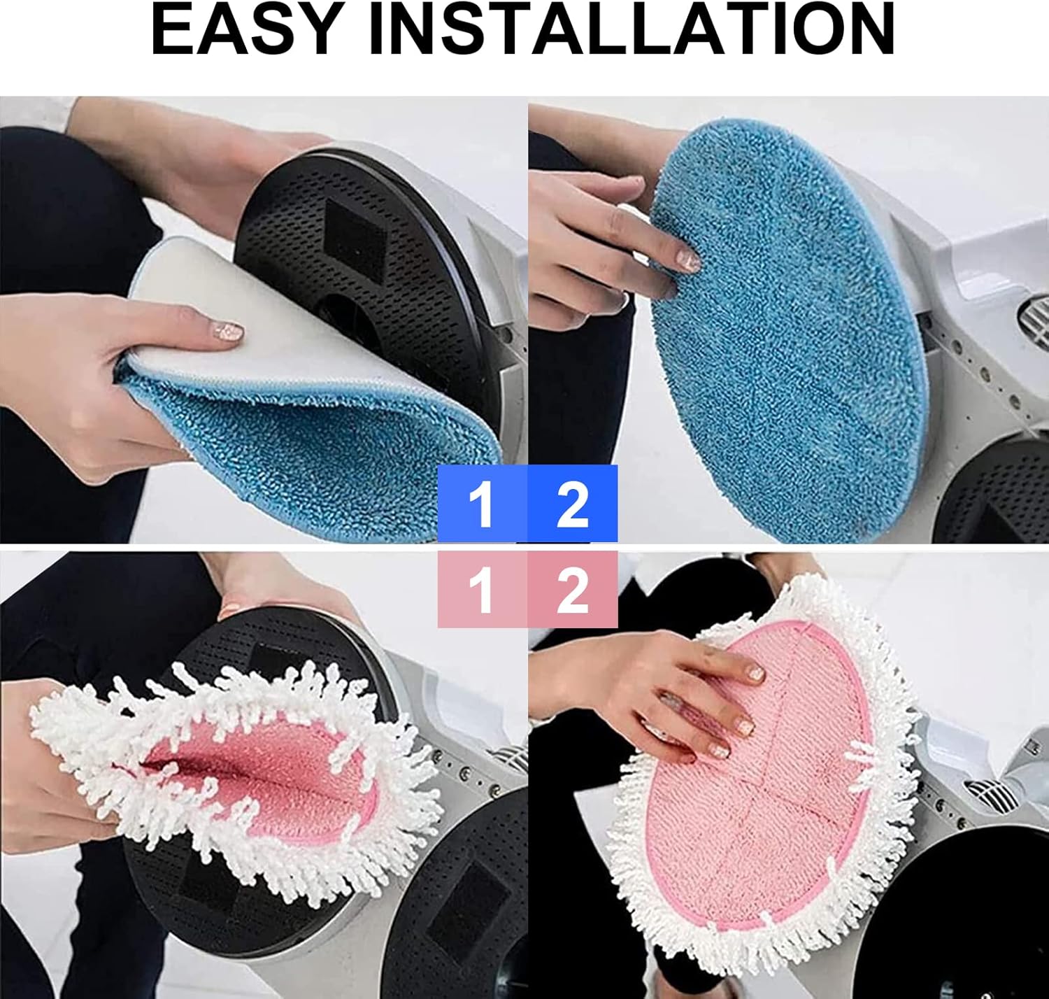 8-Pack beiLan Replacement Mop Pads for 728-inch Electric Mops