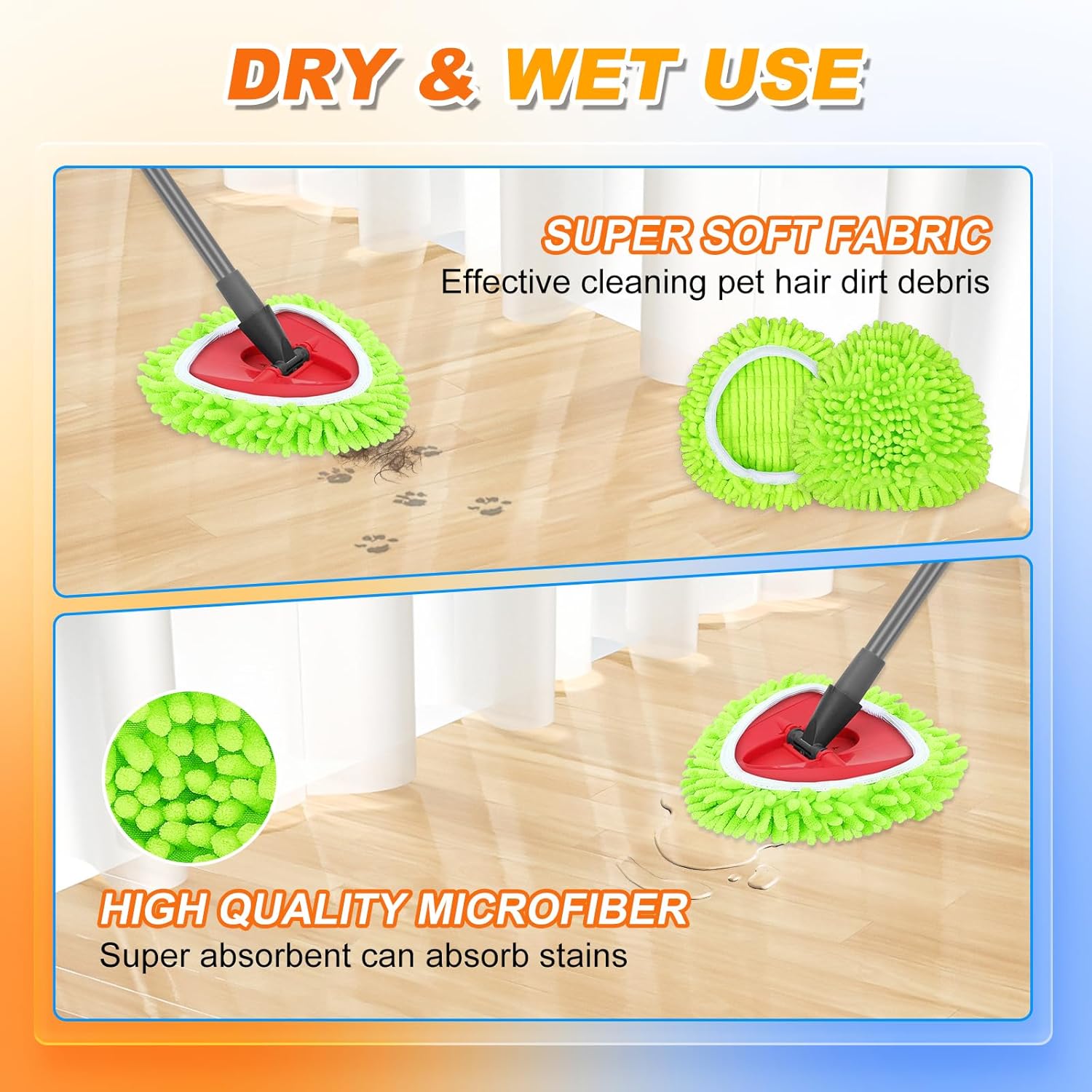 4 Pack Mop Pad Replacement for O-Cedar Spin Mop System