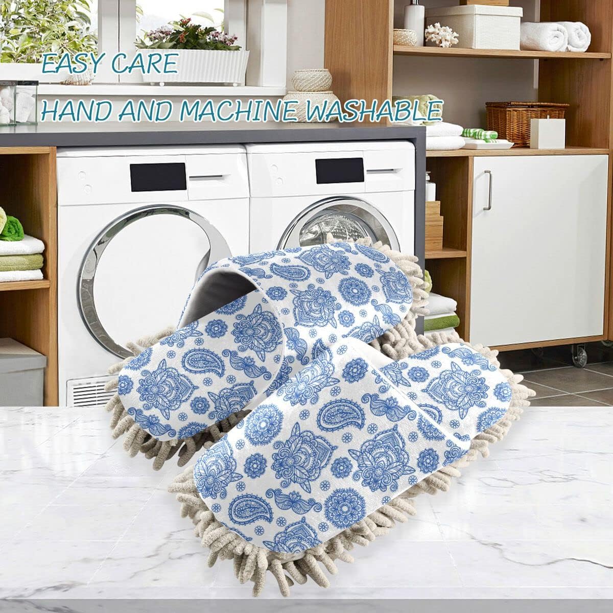 Perfect for Women Family-friendly Boho Mop Slipper Durable Floor Cleaner