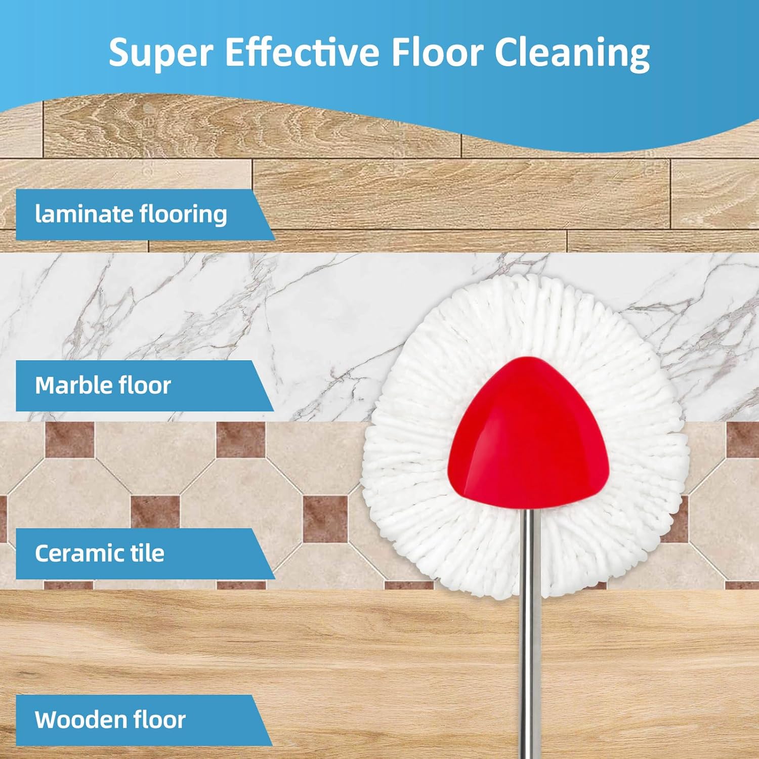 Durable Spin Mop Heads for EasyWring 1-Tank System