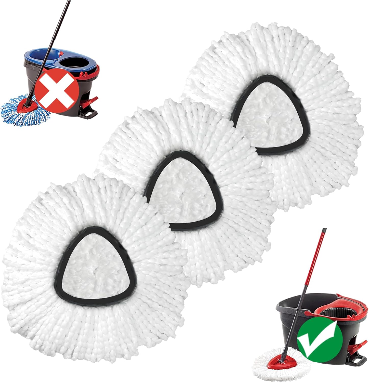 3-Piece Mop Head Replacement for EasyWring 1 Tank System