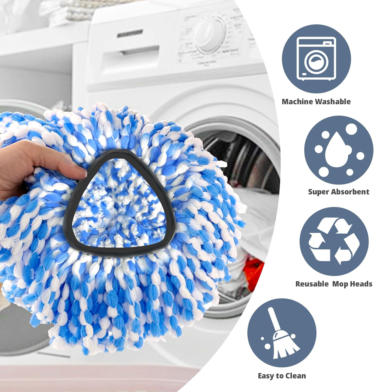 2-Tank System Spin Mop Replacement Heads 3 Pack