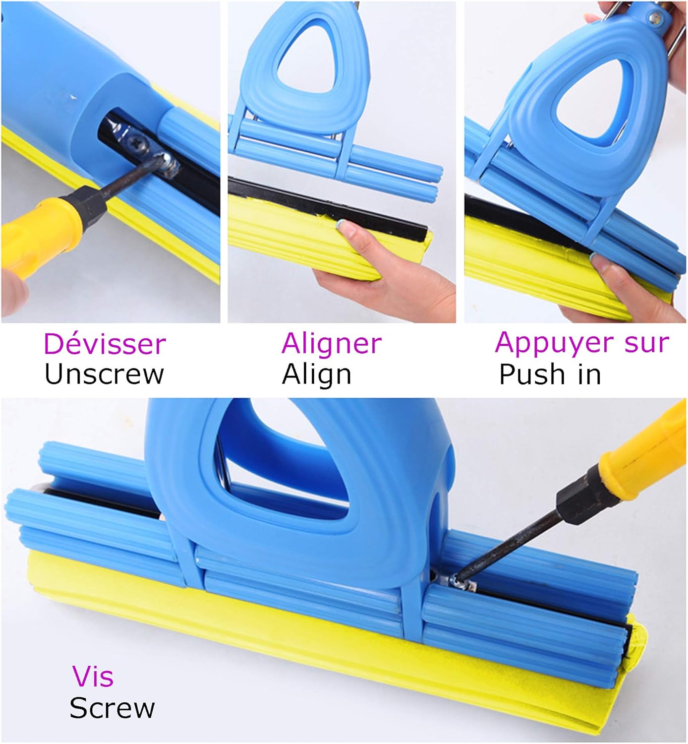 Motive Life Sponge Roller Mop Head Refills Pack of 3 - 15 in Yellow