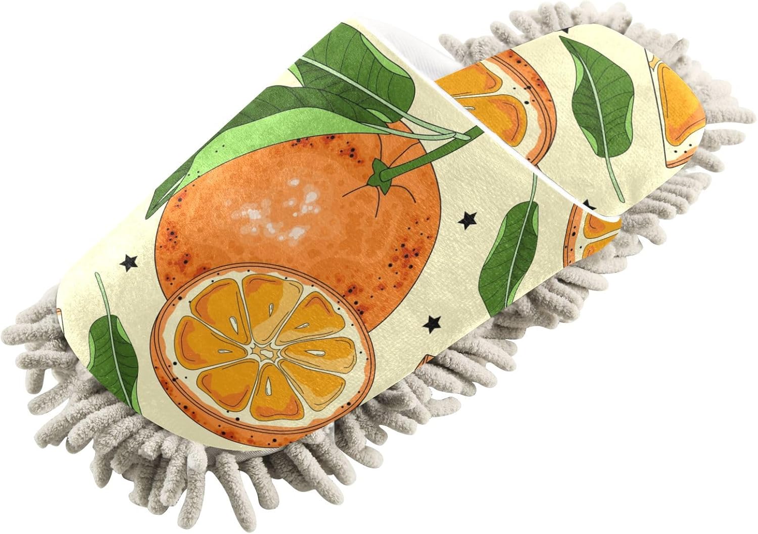 Efficient Orange Slices Mop Slippers for Easy Cleaning