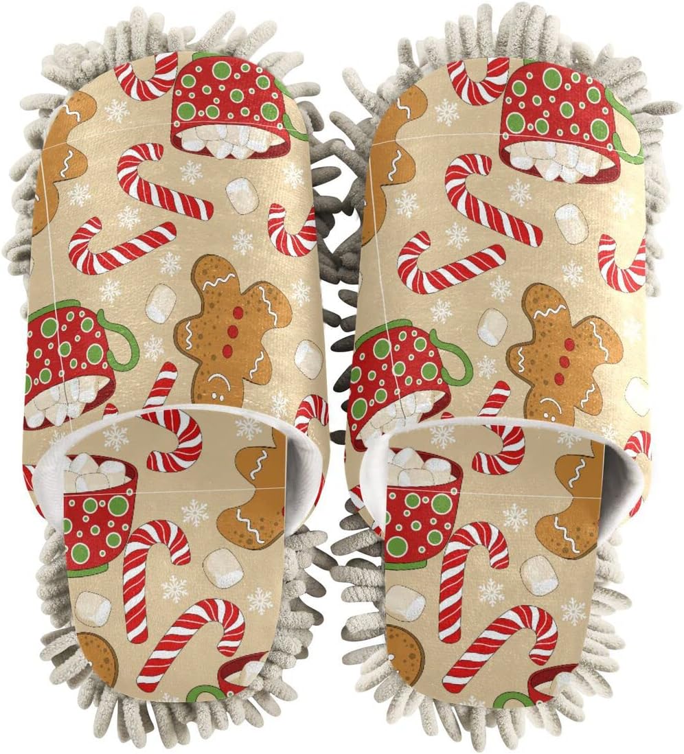 Christmas Ginger Man Mop Slippers Ergonomic Machine Washable