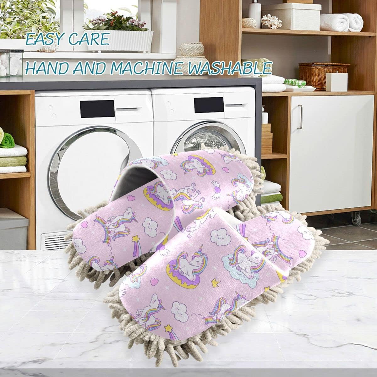 Eco-Friendly Unicorn Mop Slippers for Clean Living