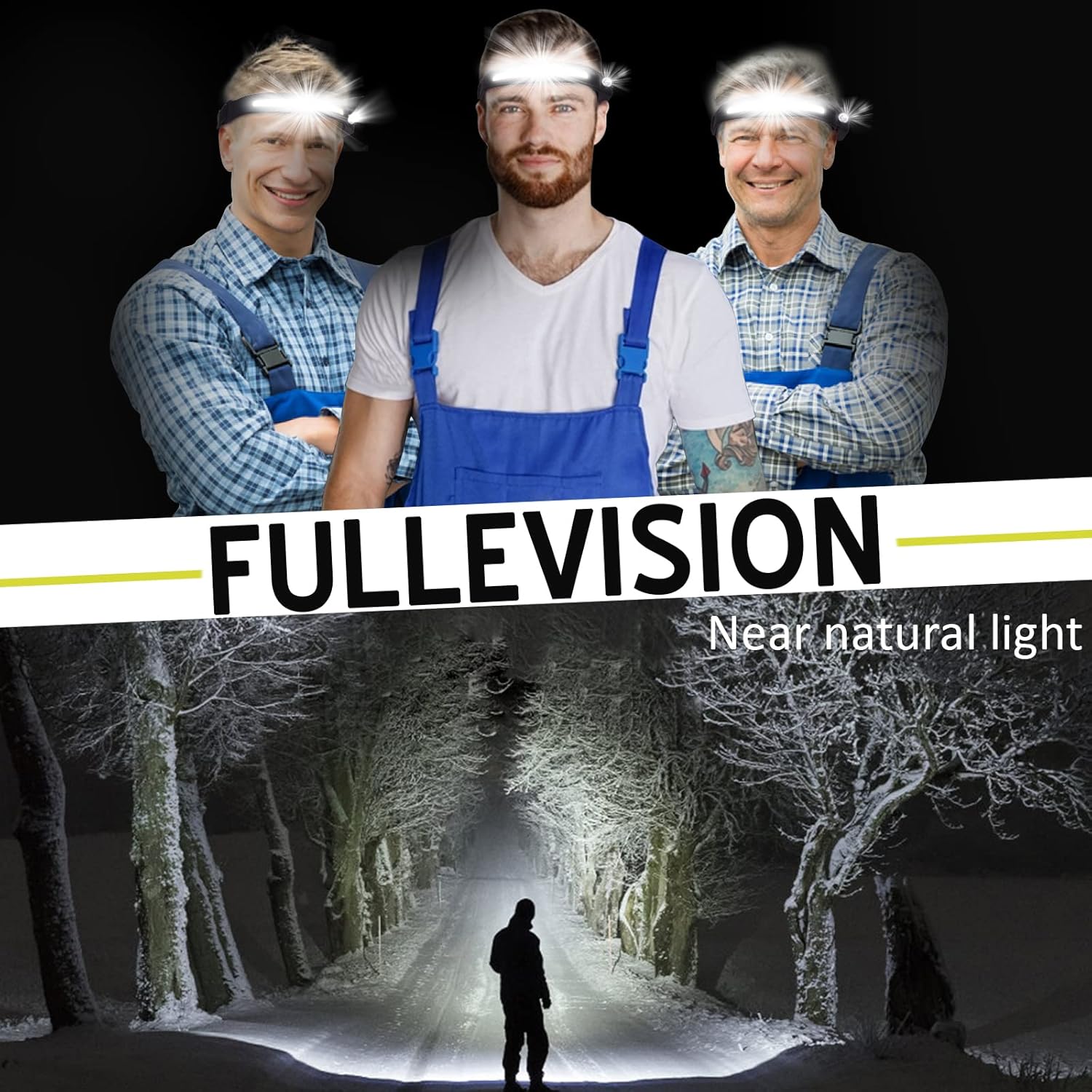 GinlpdWeightless Rechargeable Headlamp With 230 Illuminate Motion sensor