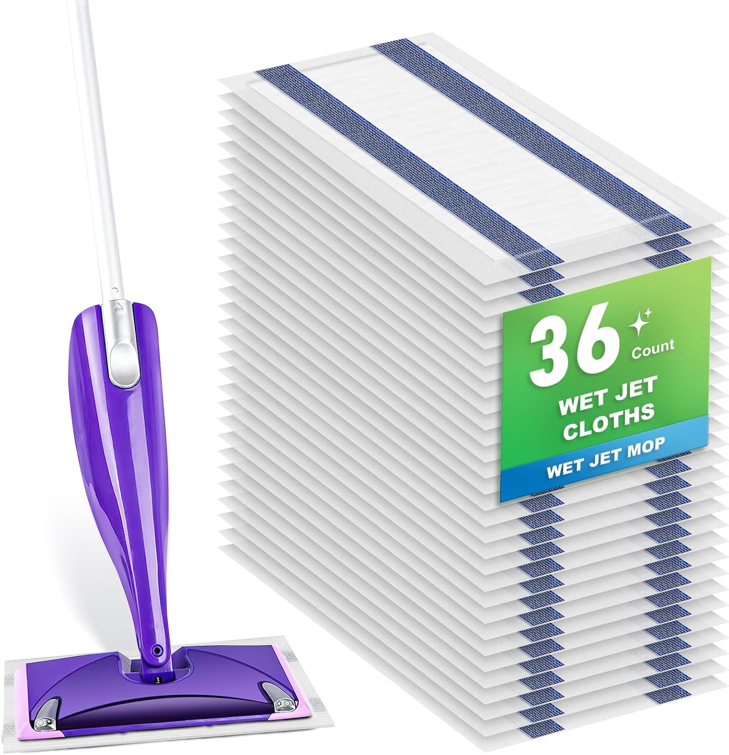 36-Pack Disposable Mop Pad Refills for Swiffer Wet Jet Spray Mop