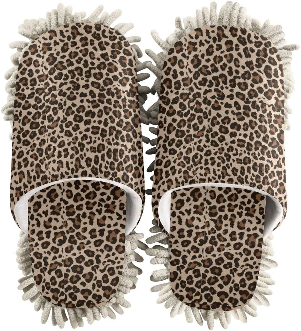 Leopard Mop Slippers for Floor Cleaning