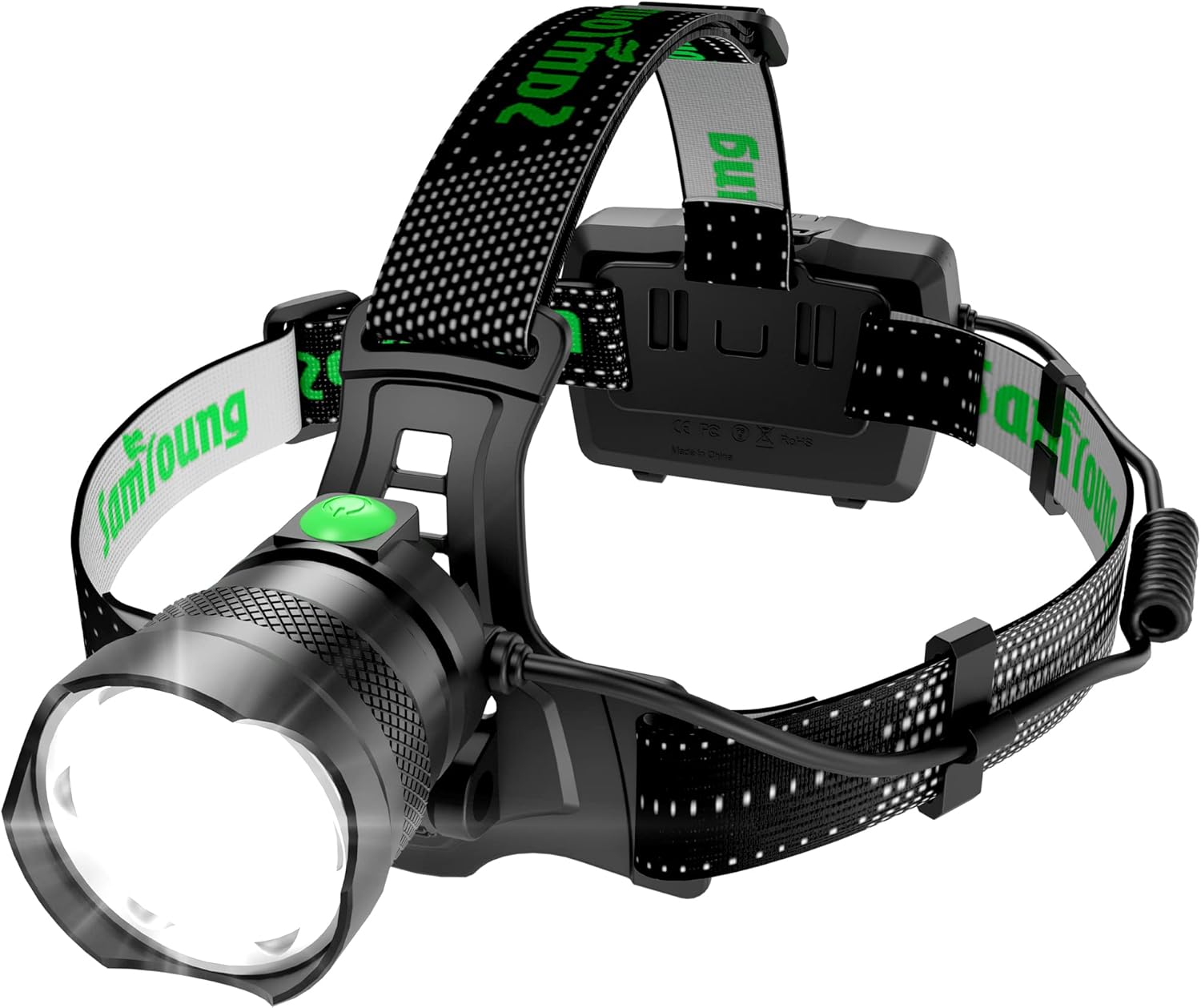 IP67 Waterproof 100000 LM Headlamp 7 Modes 50hr Battery 90 Adjustable Super Bright