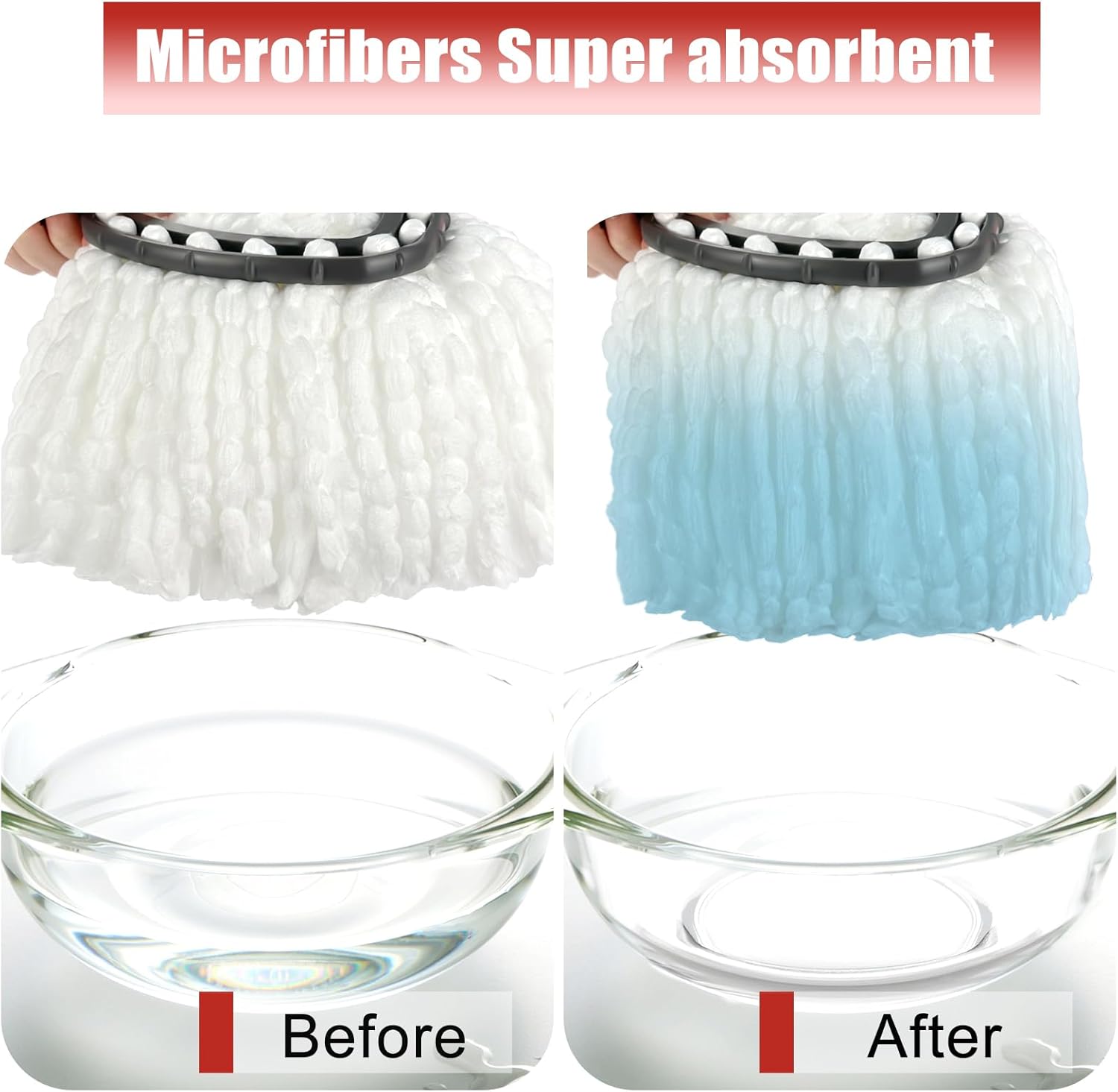 Mop Head Replacement 3 Pack Spin Mop Refill White