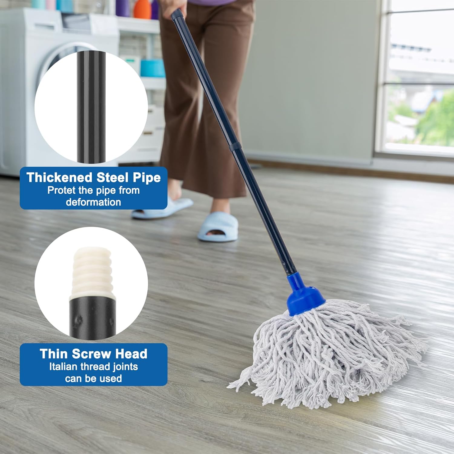 KeFanta Mop Heads Replacement 2Pcs with 08 Handle