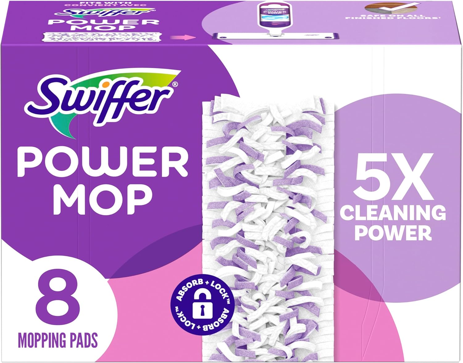 Swiffer PowerMop Refill Pads 8 Ct Pack of 2