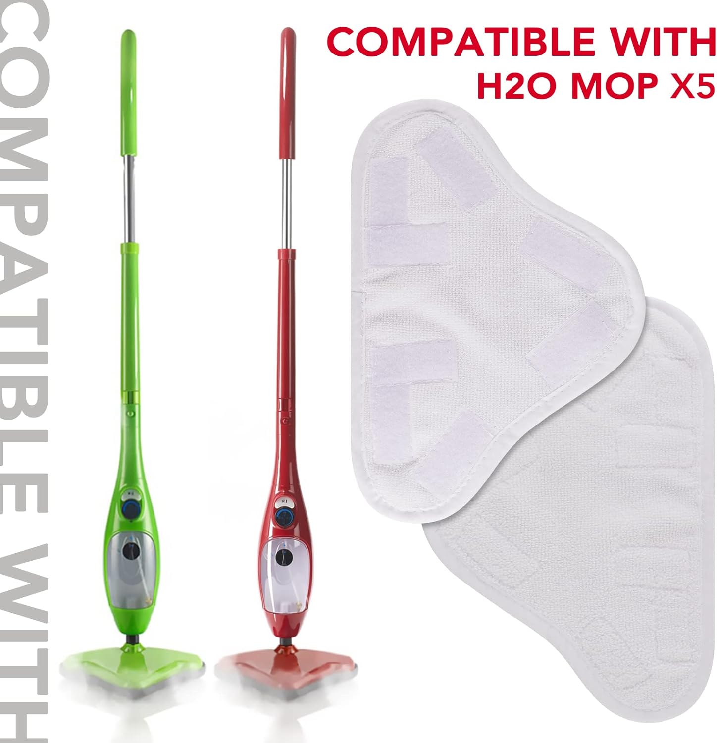 8-Piece Microfiber Steam Mop Pad Replacement for H2O H20 Mop X5
