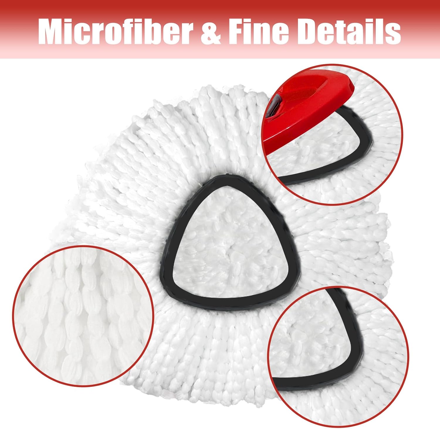 Mop Head Replacement 3 Pack Spin Mop Refill White