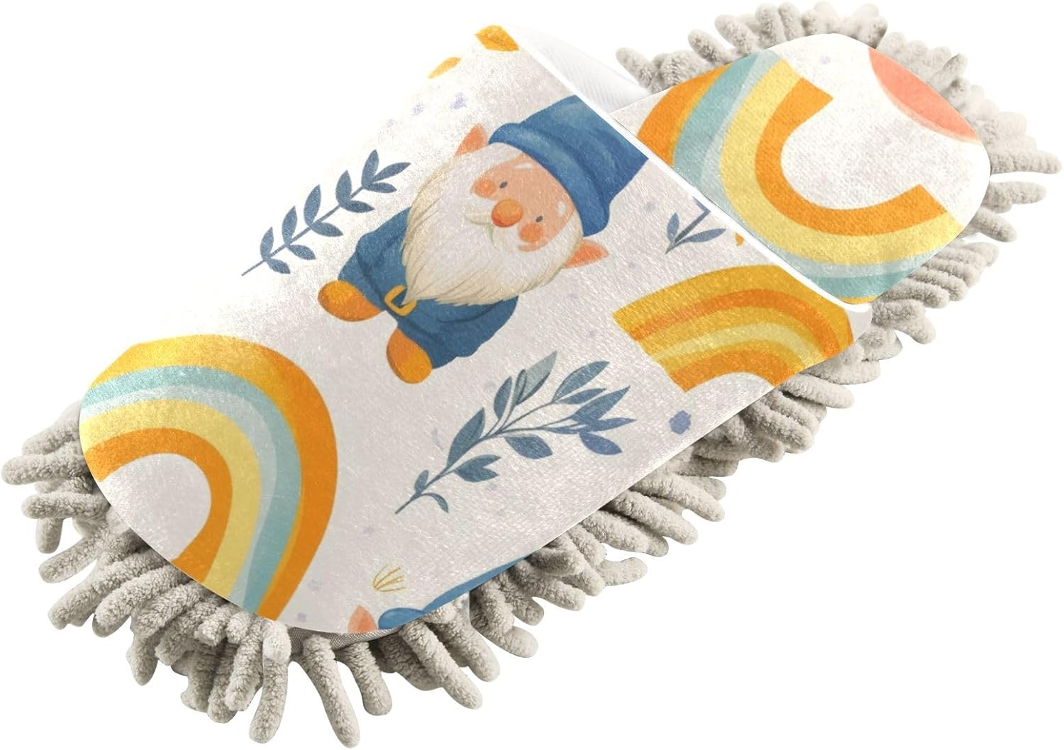 FLildon Microfiber Mop Slippers with Spring Gnomes Design