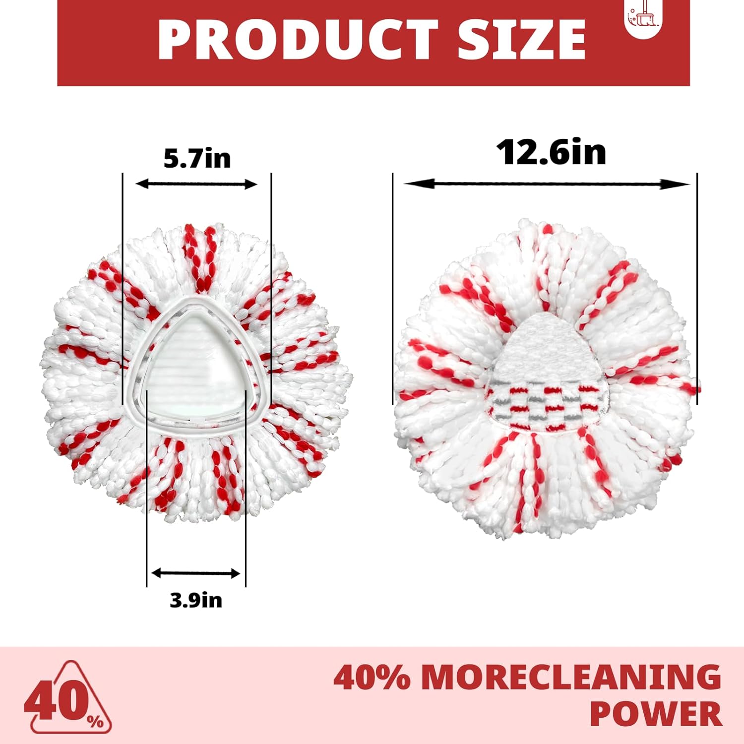 3-Pack Mop Heads - 40 More Cleaning Power