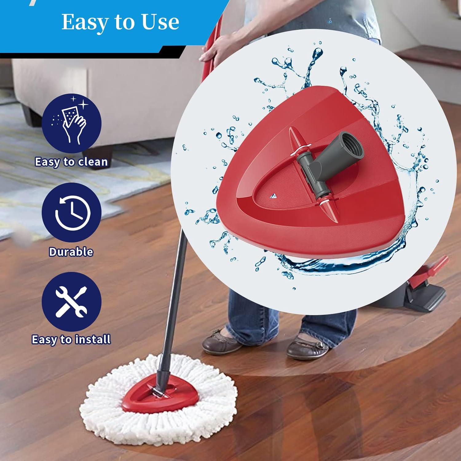 Spin Mop Replacement Head Base O-Cedar EasyWring 1 Tank System Compatible