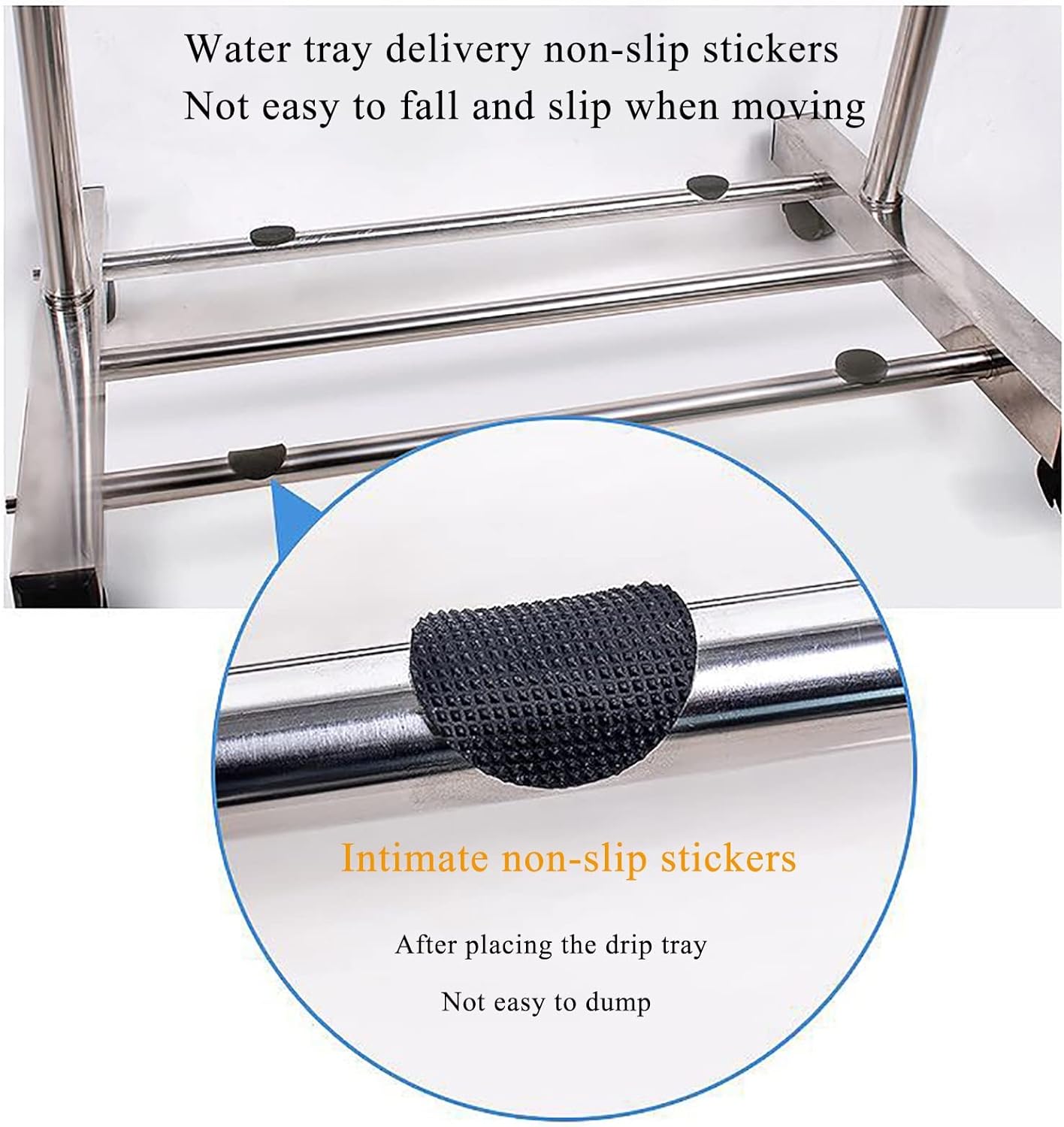 WXZX Mop and Broom Holder with Drip Tray and Wheels