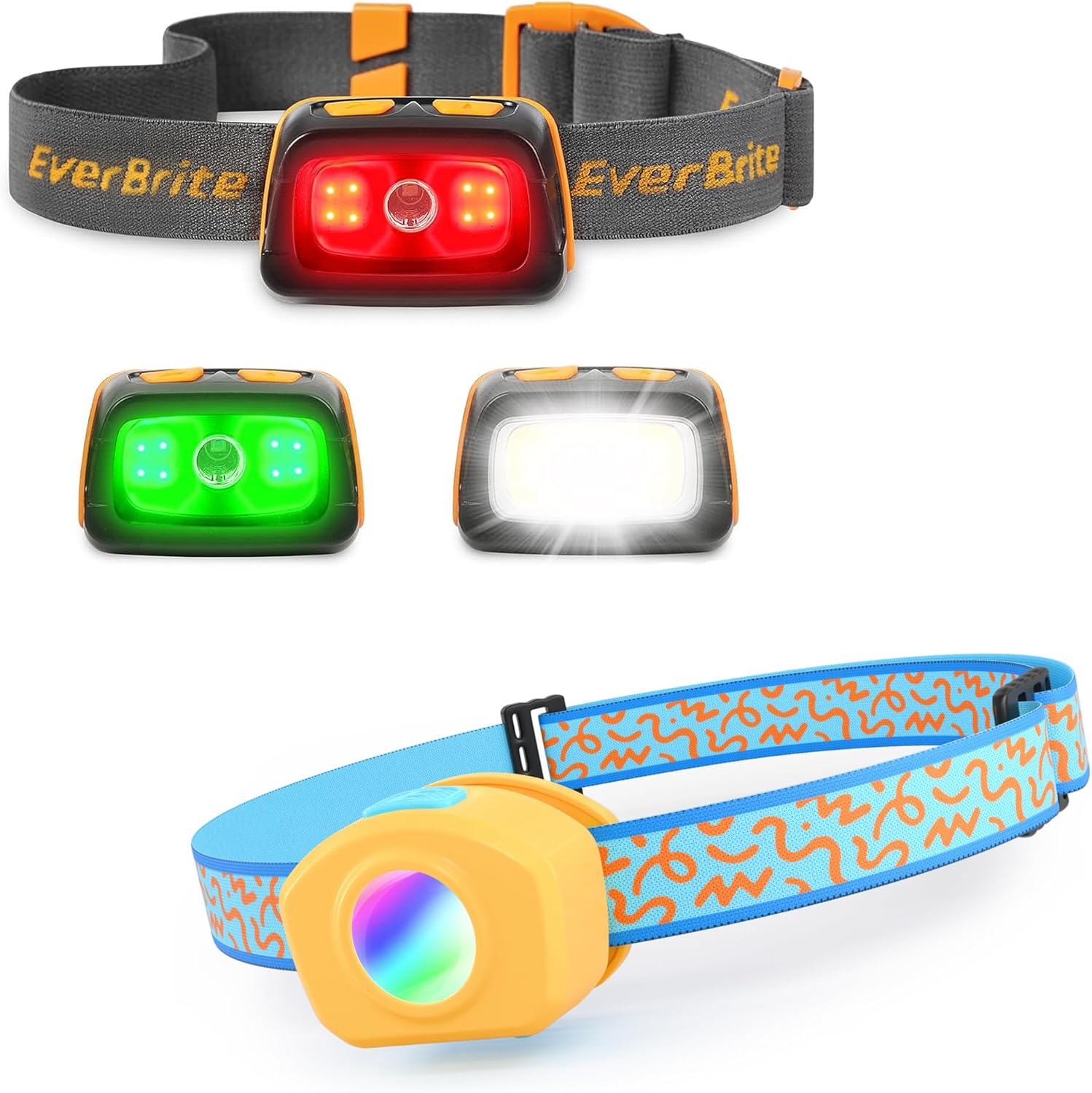 EverBrite 350 Lumens Rechargeable Headlamp and Kids Headlamp