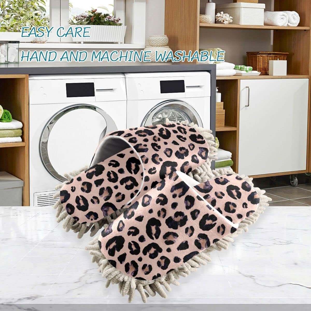 Leopard Mop House Slippers Perfect for Floors