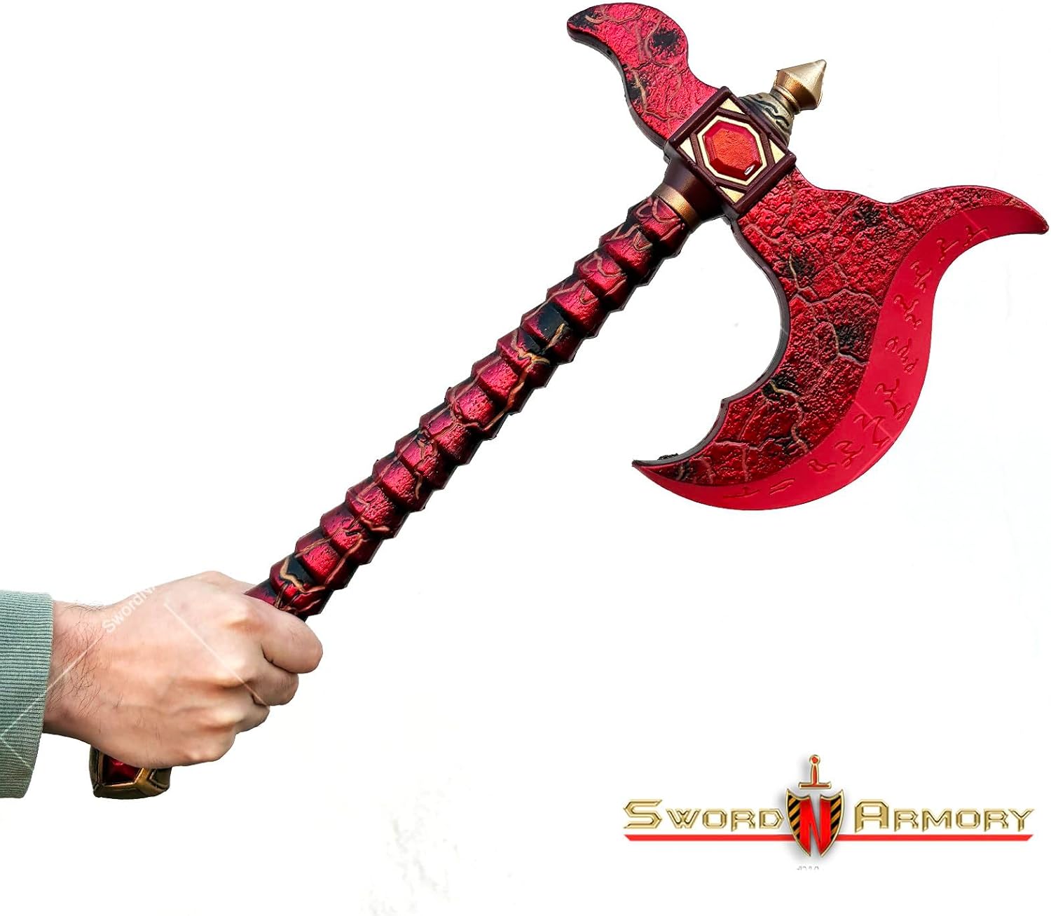 Fantasy Red Demon Axe Foam Replica Medieval Costume Prop