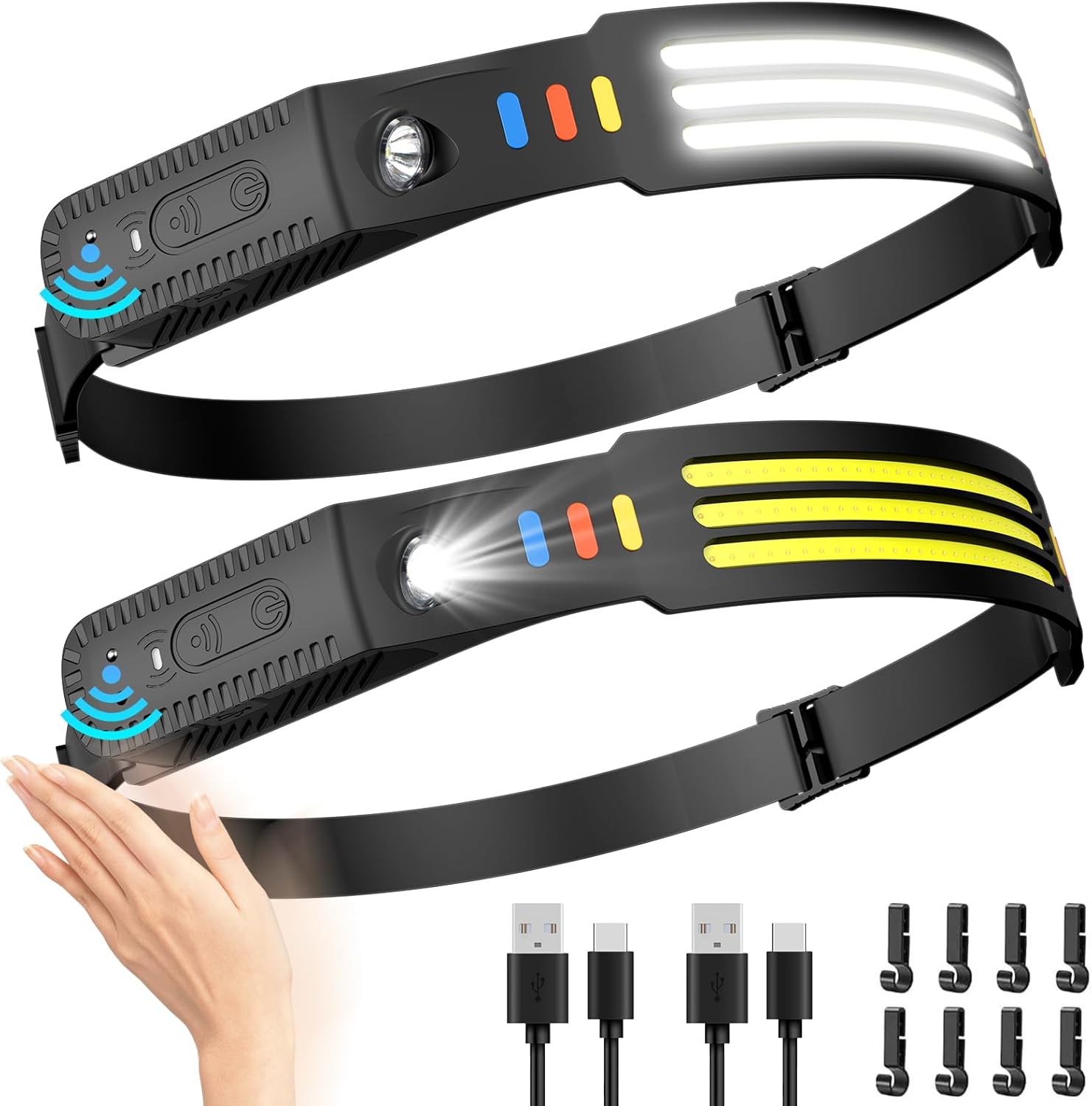 2-Piece 230 Wide Beam Headlamp with Motion Sensor