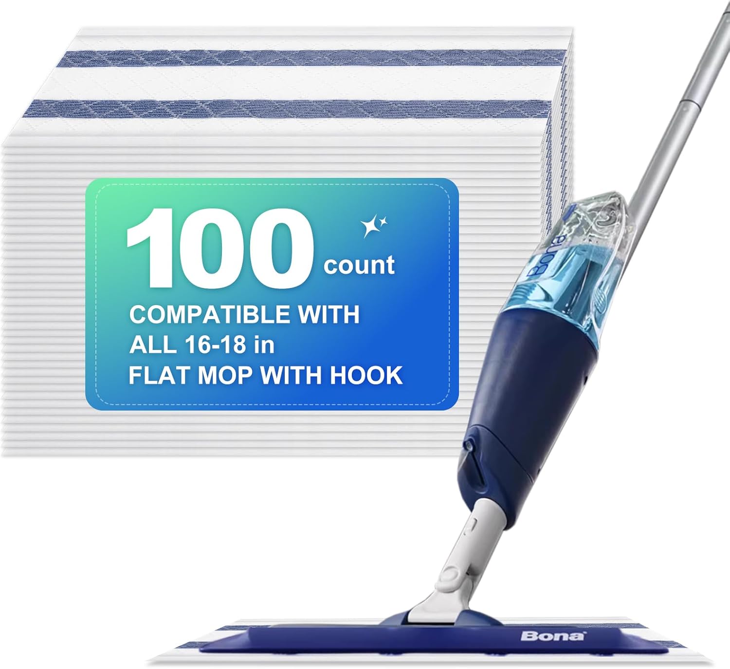 YHOVID Replacement Mop Pad for Flat Mops Microfiber Cleaners with Extra Coverage