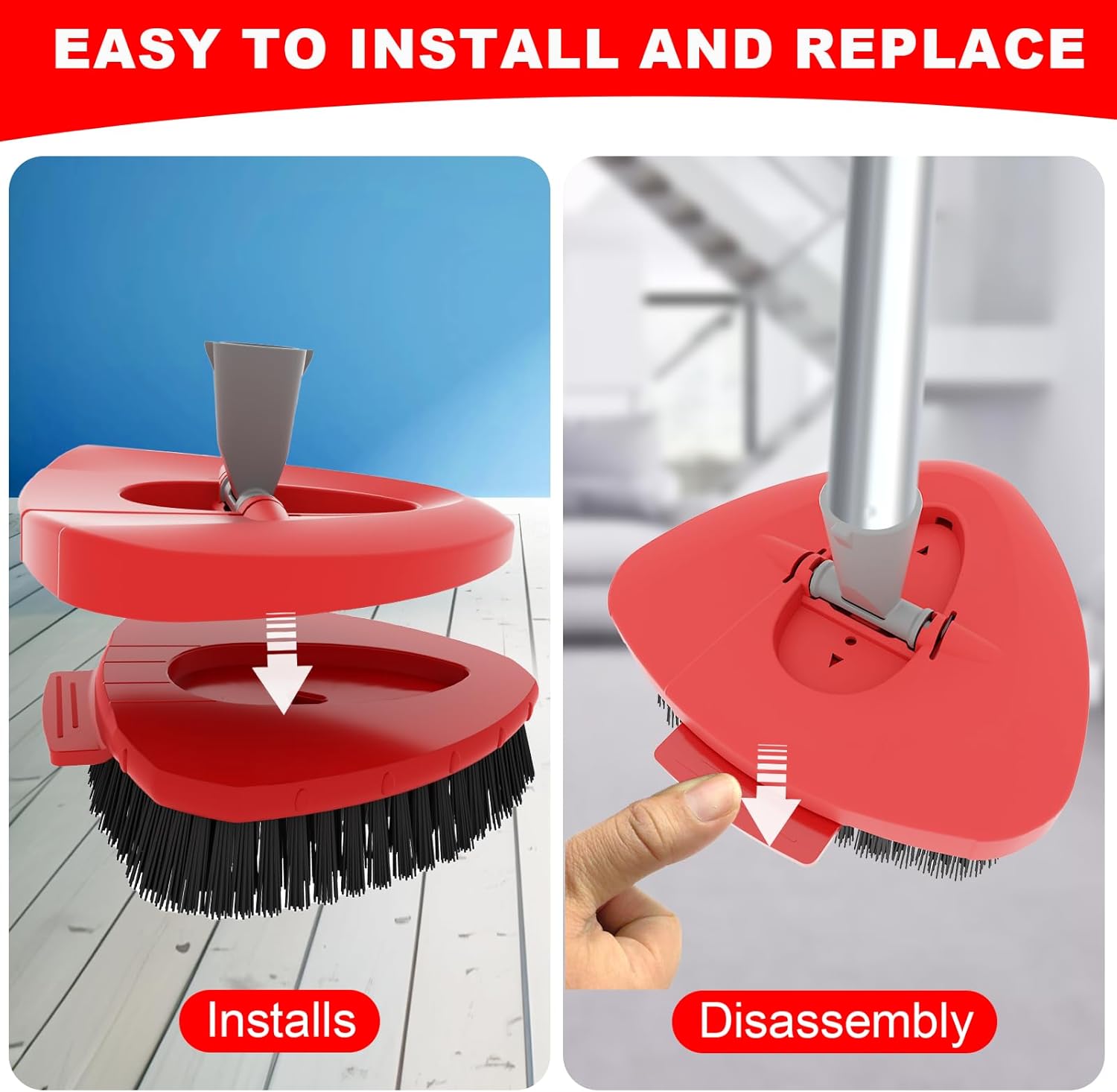 Premium Scrub Brush Replacement Head for O Cedar EasyWring 1 Tank Mop
