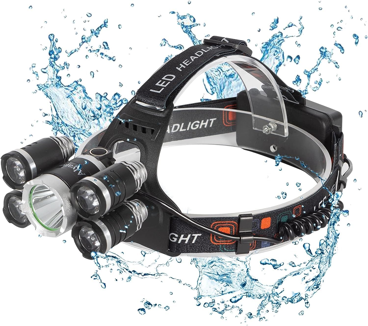 Rechargeable LED Headlamp Adjustable Powerful for Camping Hiking Hunting