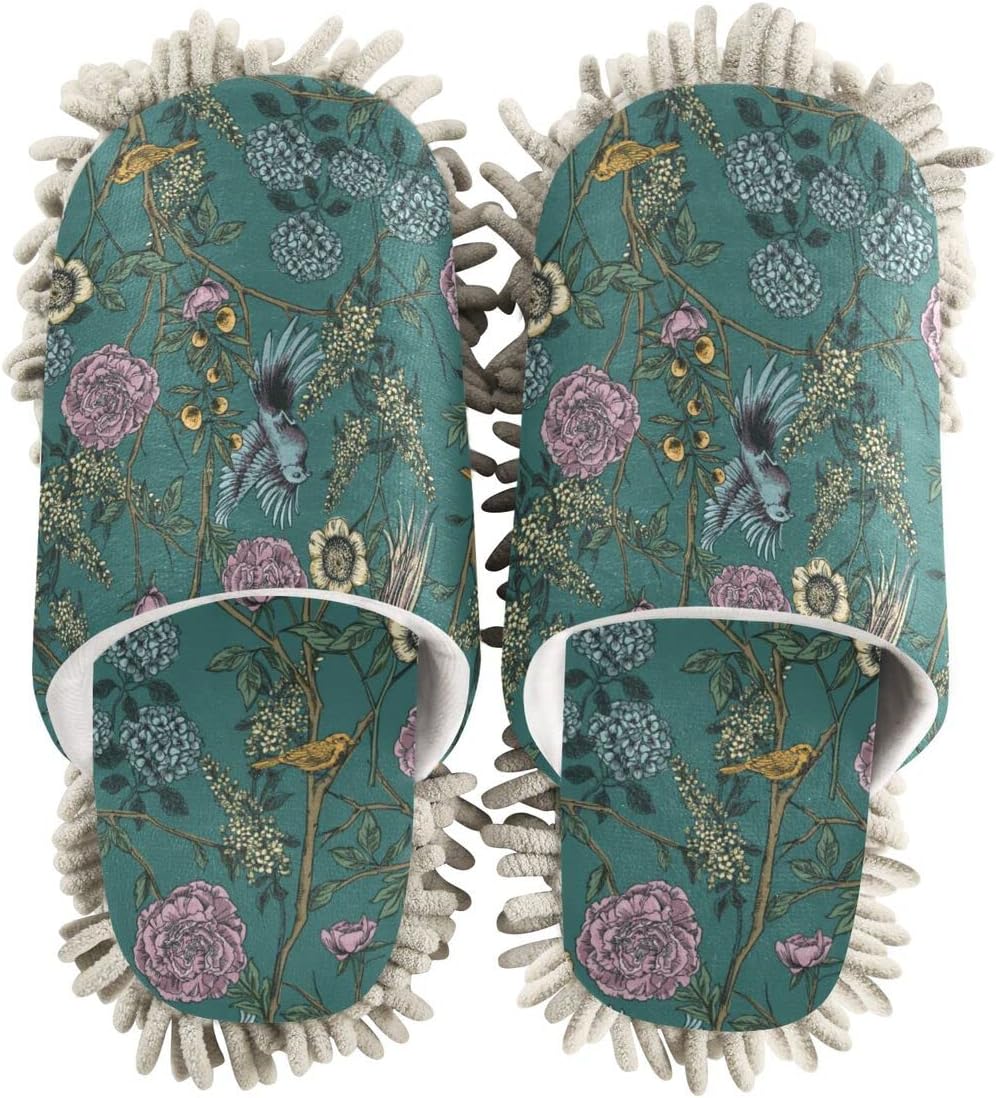 Floral Mop Slippers for Easy Floor Cleaning