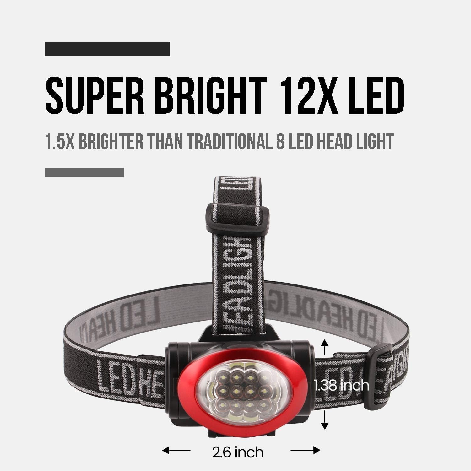 12 LED 3 Modes Portable Headlamp for Camping Hiking