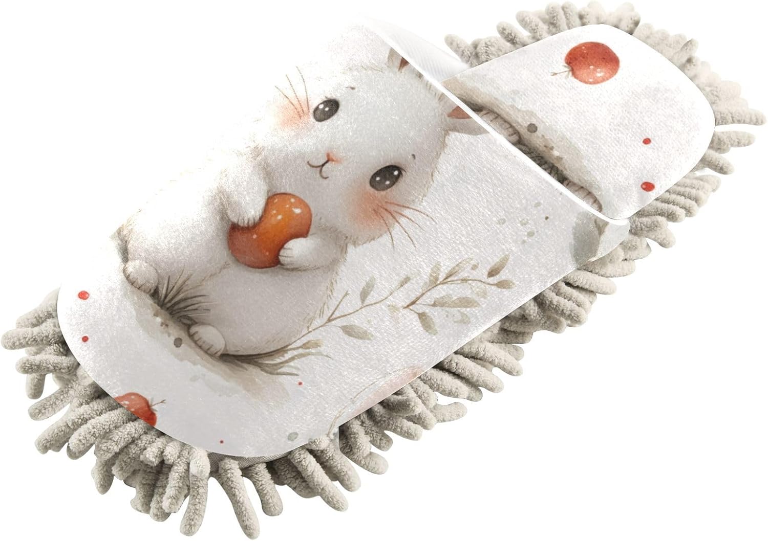 FLildon White Rabbit Microfiber Mop Slippers