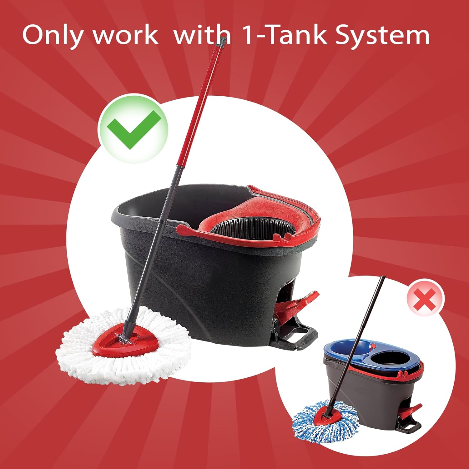 3-Piece Mop Head Replacement for EasyWring 1 Tank System