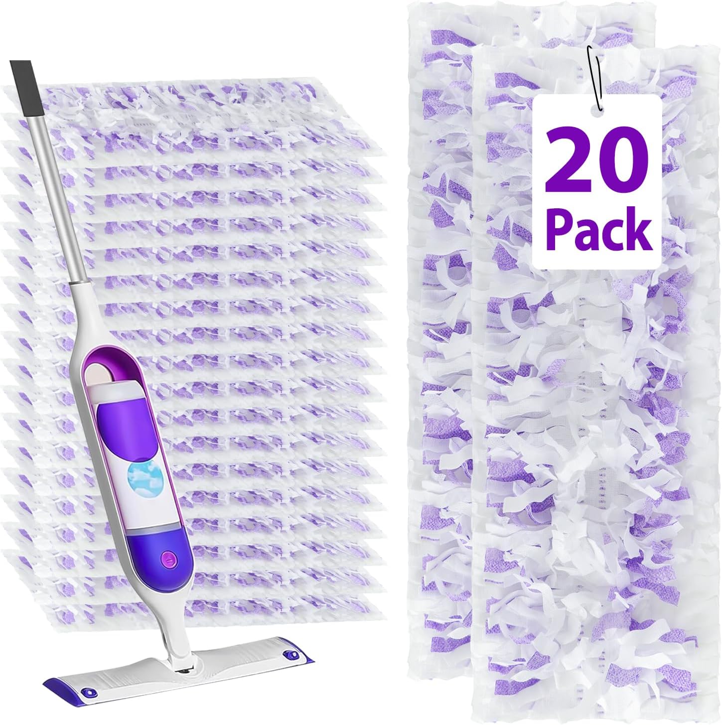 20-Count Disposable Mop Pads for Swiffer Power Mop Multi-Surface Cleaning