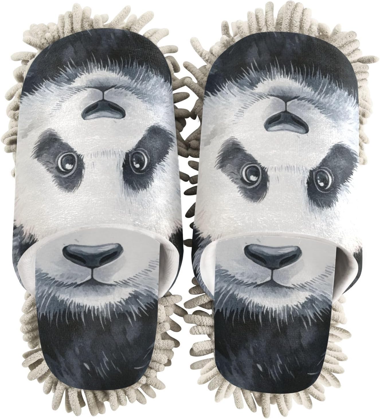 Cute Panda Microfiber Slippers - Soft Mop Slipper for Cleaning Floors