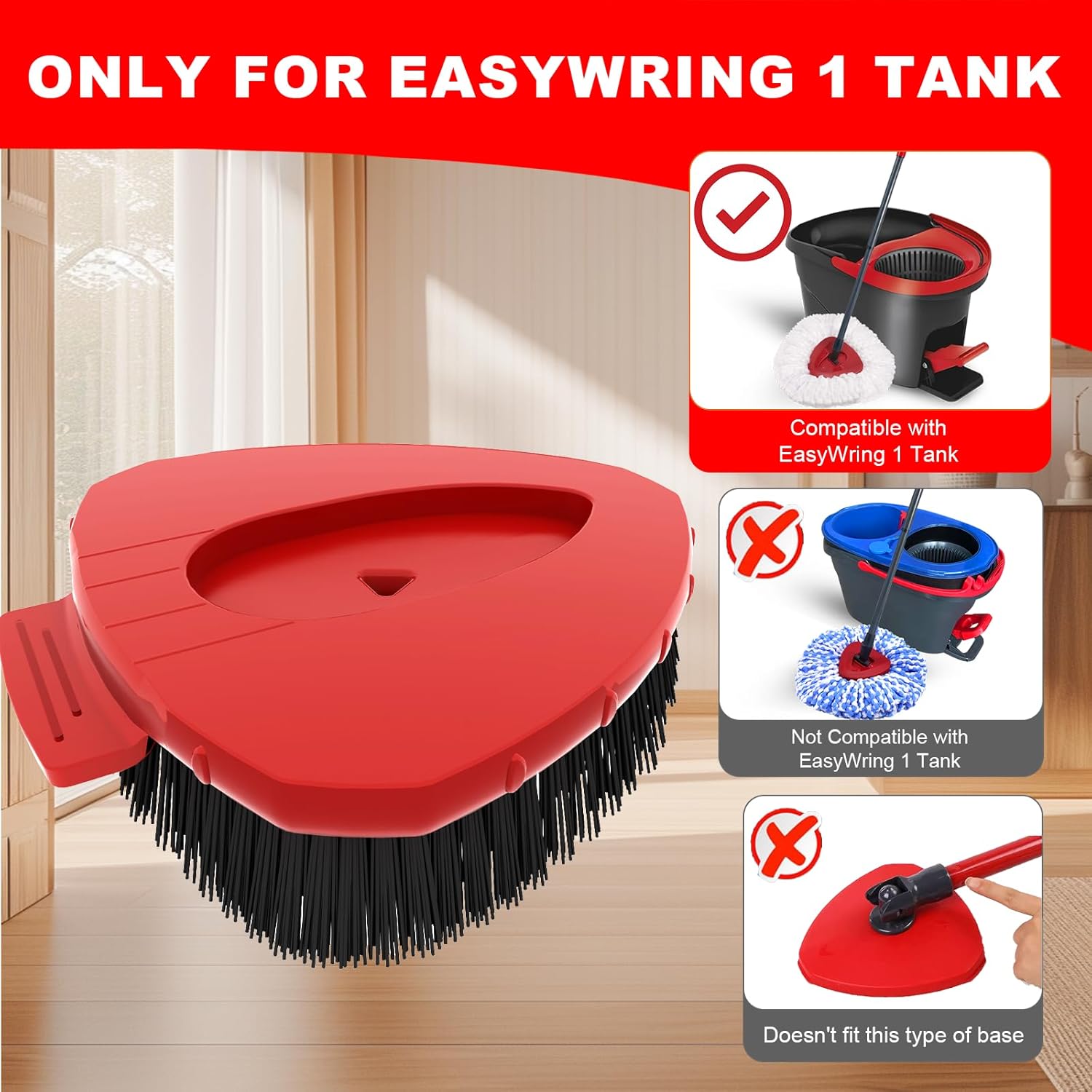 Premium Scrub Brush Replacement Head for O Cedar EasyWring 1 Tank Mop