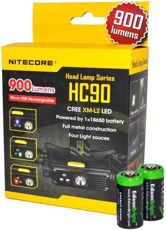 1000lumens Nitecore HC90 with rechargeable battery