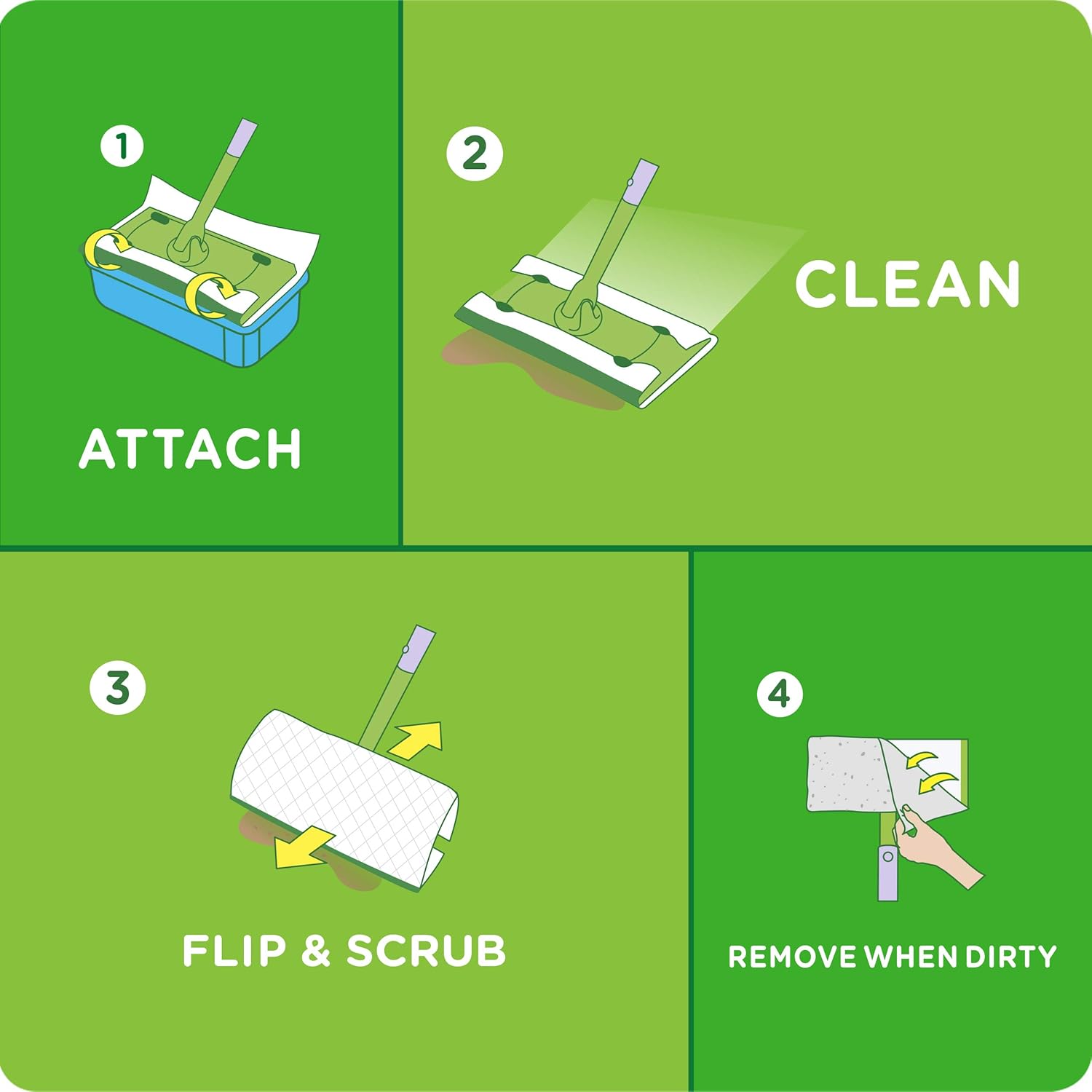 Swiffer Wipe n Clean Wet Padding Mop 20 ct