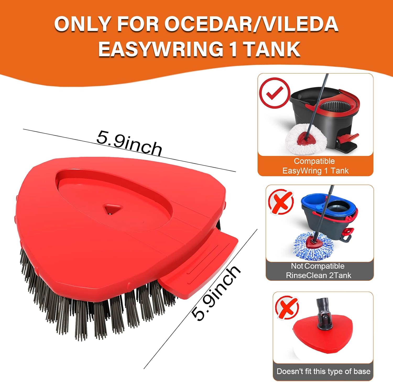 Premium 2-Pack Upgraded Scrub Brush for O-Cedar EasyWring 1-Tank