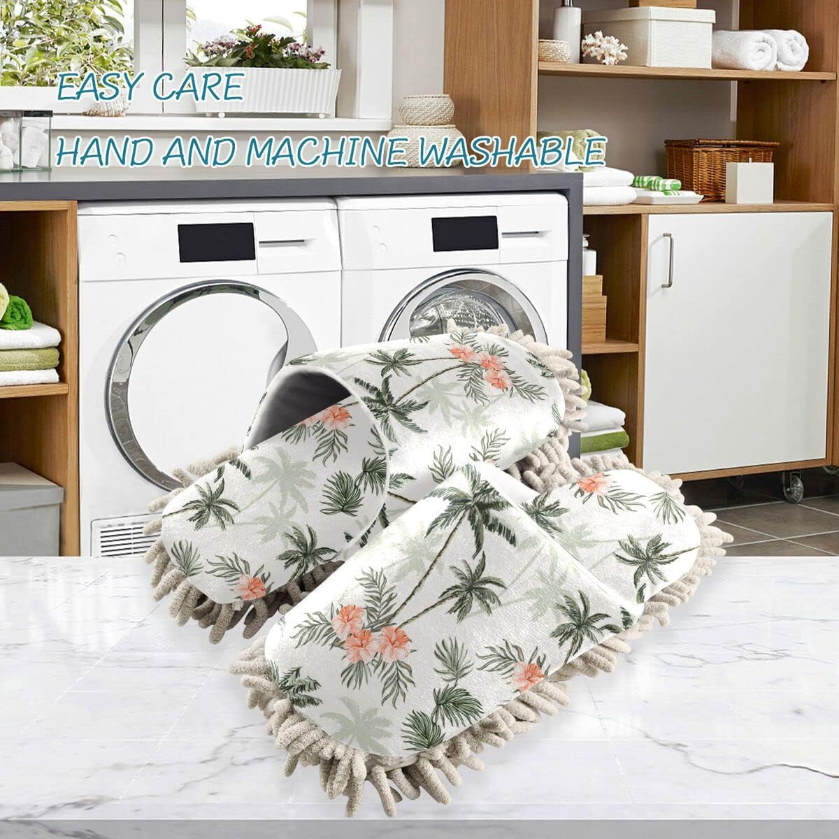 Coconut Tree House Slippers for Mopping