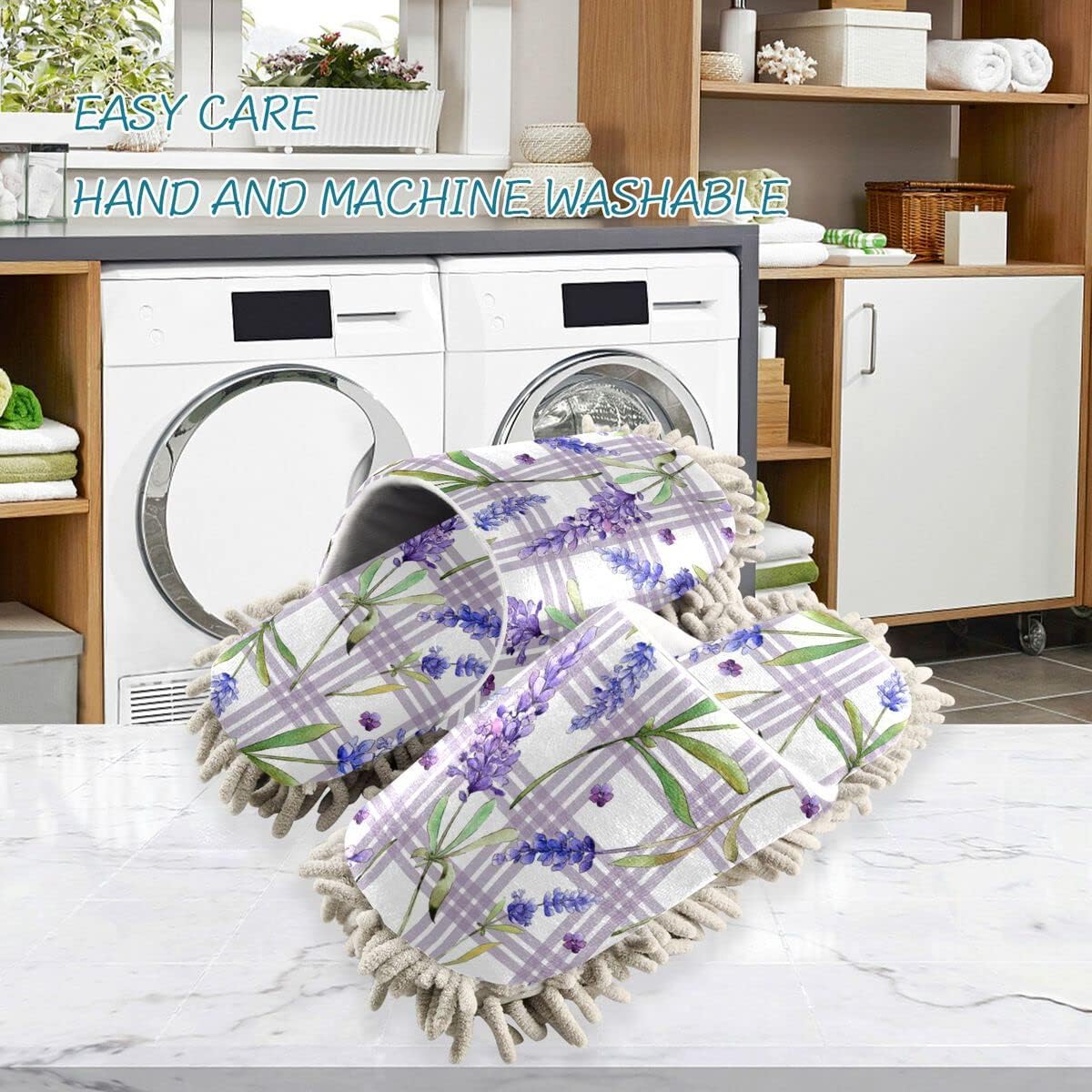 DOMIKING Lavender Mop Slippers