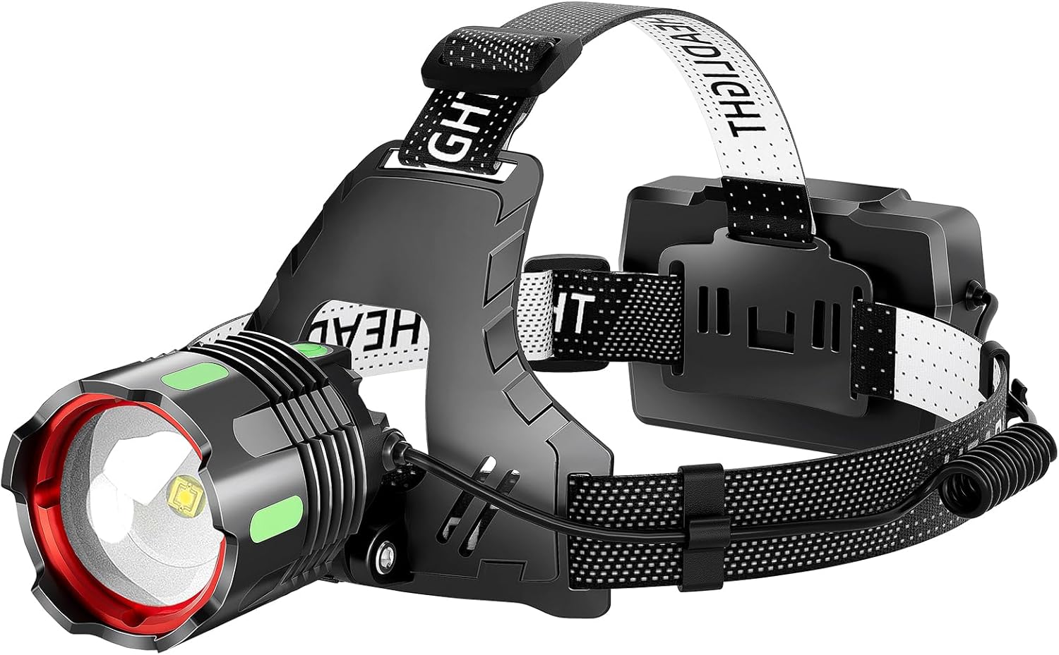 100000 LM Ultra Bright LED Headlamp with Induction Zoom Function IPX67 Waterproof
