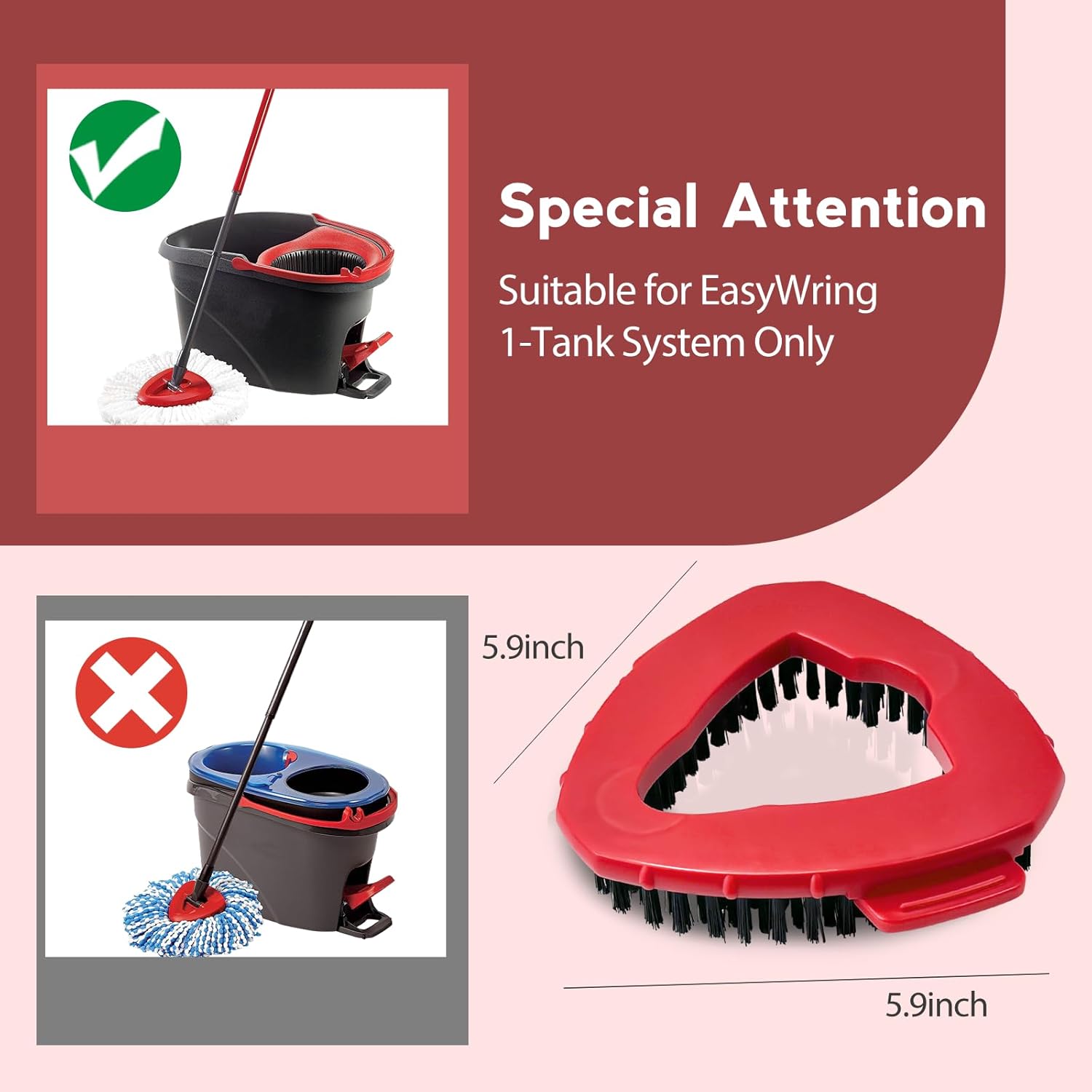 10-Inch Spin Mop Scrub Brush Head
